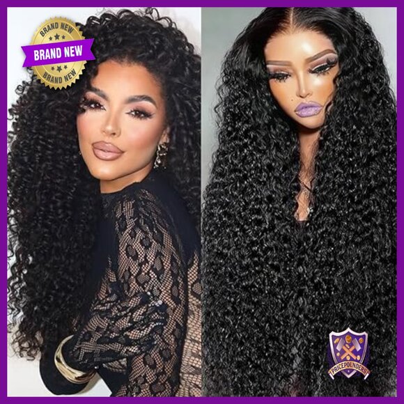 13x6 HD Lace Front Wig Human Hair 32in Curly Wave Glueless Pre Plucked